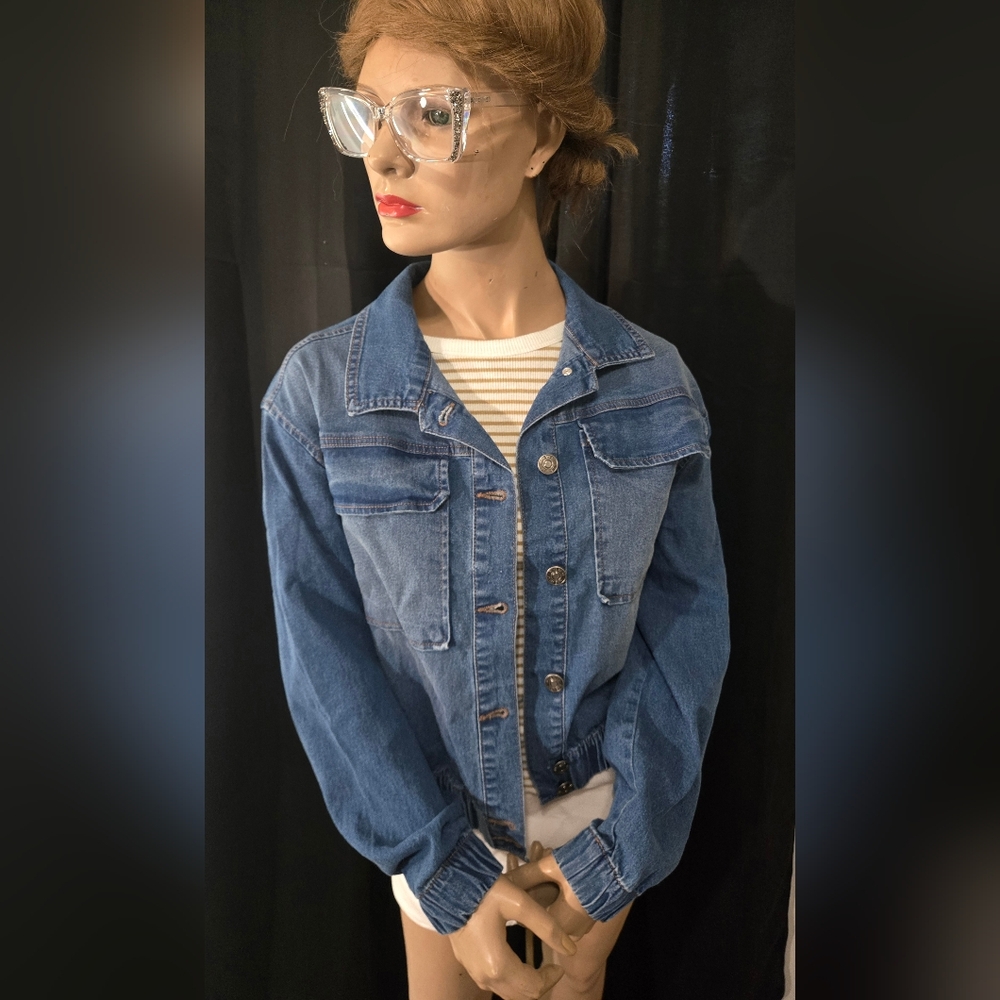 Nine West Bomber Style Denim Jacket NWT